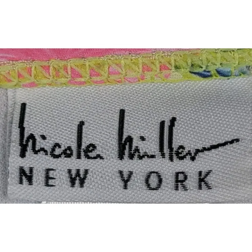 Nicole Miller Ruffled Girls Size 12 Bikini Swim Bottom Pink Green Floral